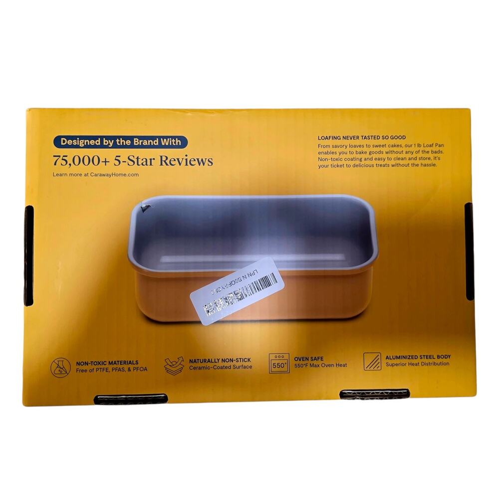 Caraway 9x5 1lb Loaf Pan Non Stick PTFE & PFOA Free, Nontoxic, Marigold/Yellow - Picture 4 of 5
